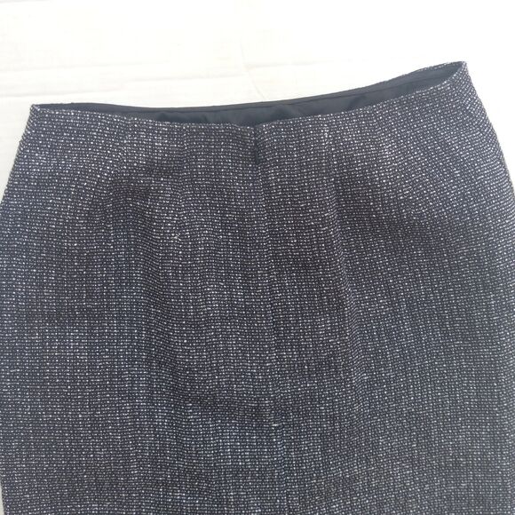 Ellen Tracy Tweed Pencil Skirt-Size 2-Charcoal/Black-Lined-Kick Pleat-Career-NEW - Picture 6 of 10